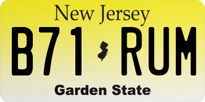 NJ license plate B71RUM
