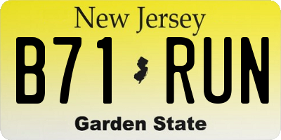 NJ license plate B71RUN