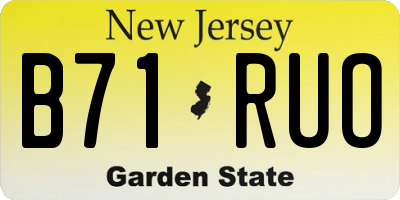 NJ license plate B71RUO