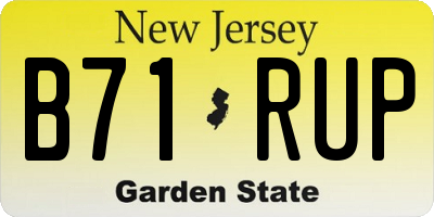 NJ license plate B71RUP