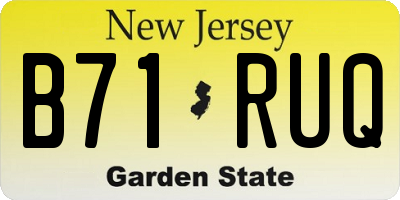 NJ license plate B71RUQ