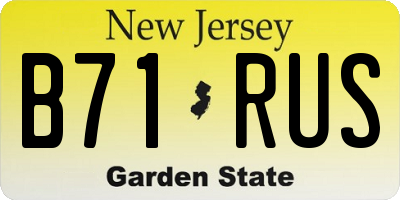 NJ license plate B71RUS