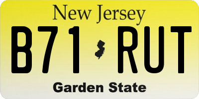 NJ license plate B71RUT