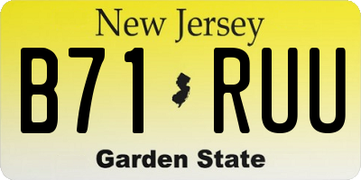 NJ license plate B71RUU