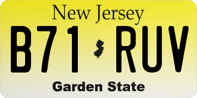 NJ license plate B71RUV