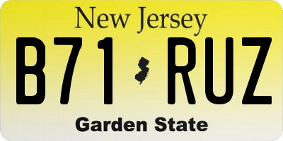 NJ license plate B71RUZ