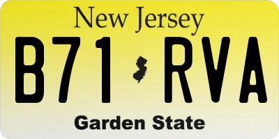 NJ license plate B71RVA