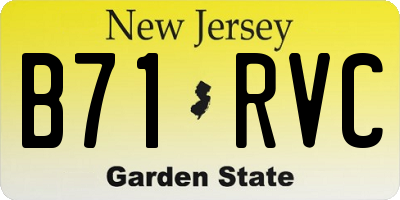 NJ license plate B71RVC