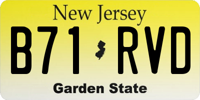 NJ license plate B71RVD