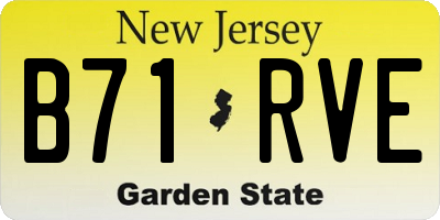 NJ license plate B71RVE