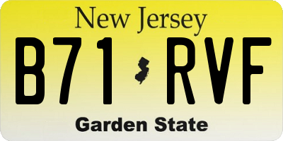 NJ license plate B71RVF