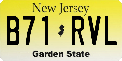 NJ license plate B71RVL