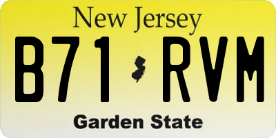 NJ license plate B71RVM