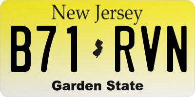 NJ license plate B71RVN