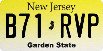 NJ license plate B71RVP