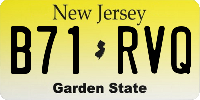 NJ license plate B71RVQ