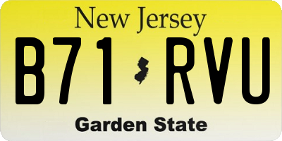 NJ license plate B71RVU