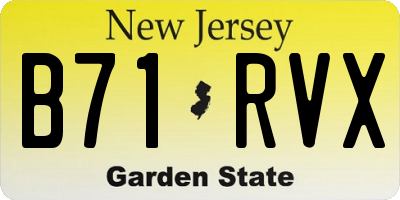 NJ license plate B71RVX