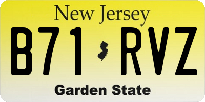 NJ license plate B71RVZ