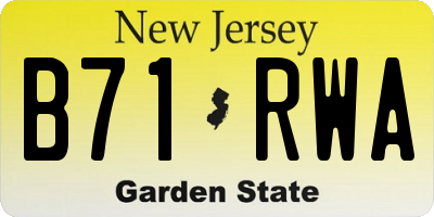 NJ license plate B71RWA