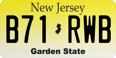 NJ license plate B71RWB