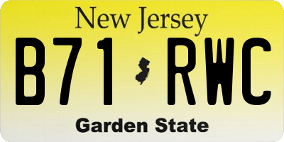 NJ license plate B71RWC