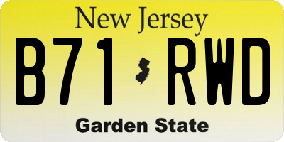 NJ license plate B71RWD