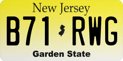 NJ license plate B71RWG