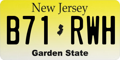 NJ license plate B71RWH