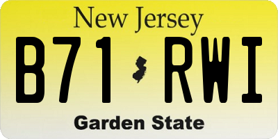 NJ license plate B71RWI
