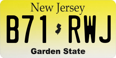 NJ license plate B71RWJ