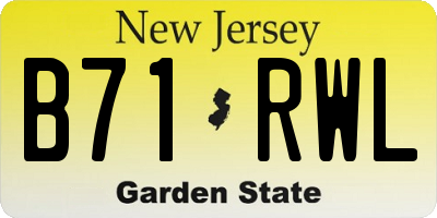 NJ license plate B71RWL