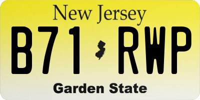 NJ license plate B71RWP