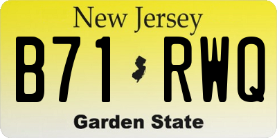 NJ license plate B71RWQ