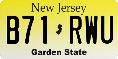 NJ license plate B71RWU