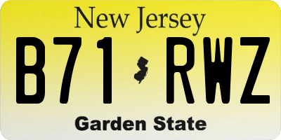 NJ license plate B71RWZ