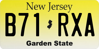 NJ license plate B71RXA
