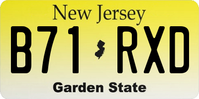 NJ license plate B71RXD