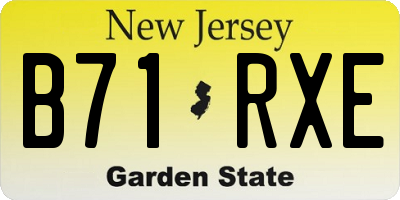 NJ license plate B71RXE