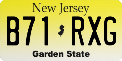NJ license plate B71RXG