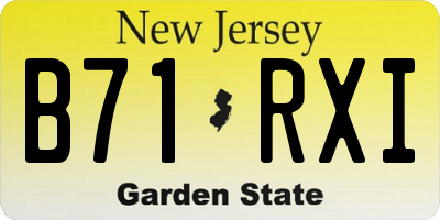 NJ license plate B71RXI