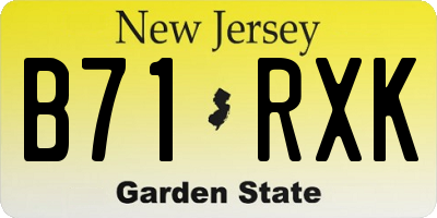 NJ license plate B71RXK