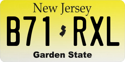 NJ license plate B71RXL