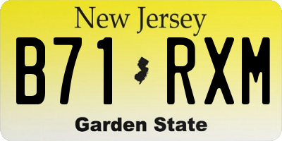 NJ license plate B71RXM