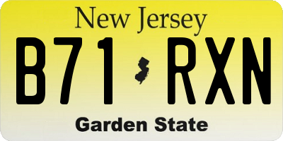 NJ license plate B71RXN