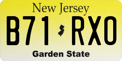 NJ license plate B71RXO