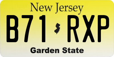 NJ license plate B71RXP