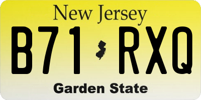 NJ license plate B71RXQ