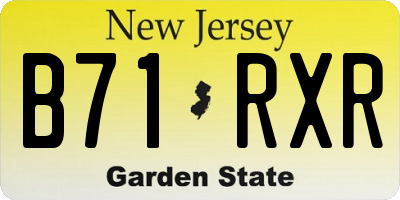 NJ license plate B71RXR
