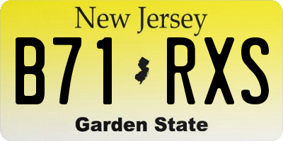 NJ license plate B71RXS